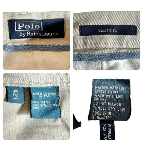 Men’s Polo Ralph Lauren | 42T Vintage Khaki Pleated Shorts | Preppy Classic - Picture 5 of 6